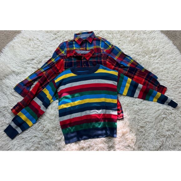 3 piece boys size 8-10 Holiday Sweater and Flannels by Gap and Cat & Jack - Picture 1 of 11